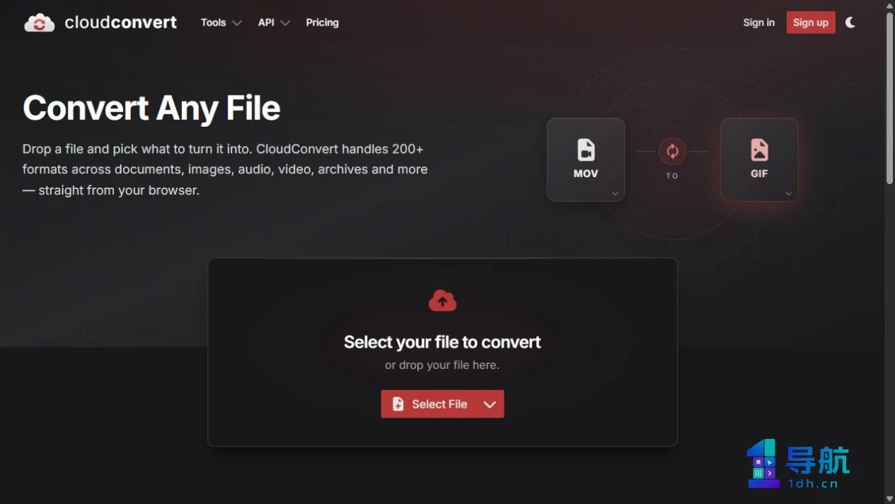 CloudConvert 云转换官网截图